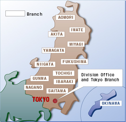 Map of Eastern Japan Division